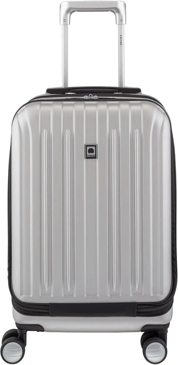 

Expandable Hardside Spinner Luggage, Silver Carry-On 19 Inch with Durable Wheels