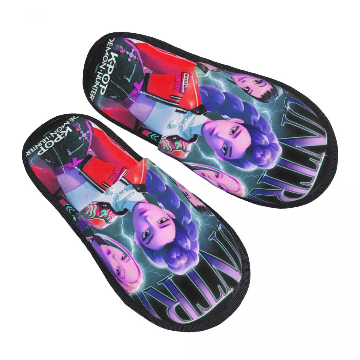 

Изготовленные на заказ домашние тапочки Kpop Demon Hunters Huntrix из мягкой пены с эффектом памяти, женские уютные теплые тапочки с противоскользящей подошвой