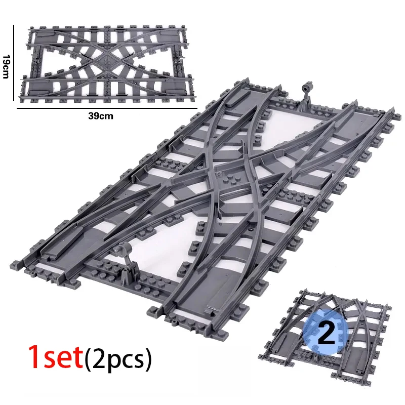 Stad Treinstation Platform Verkeerslicht Grot Flyover Tracks Rechte Gebogen Rails Bouwsteen Bakstenen Technisch Creatief Speelgoed
