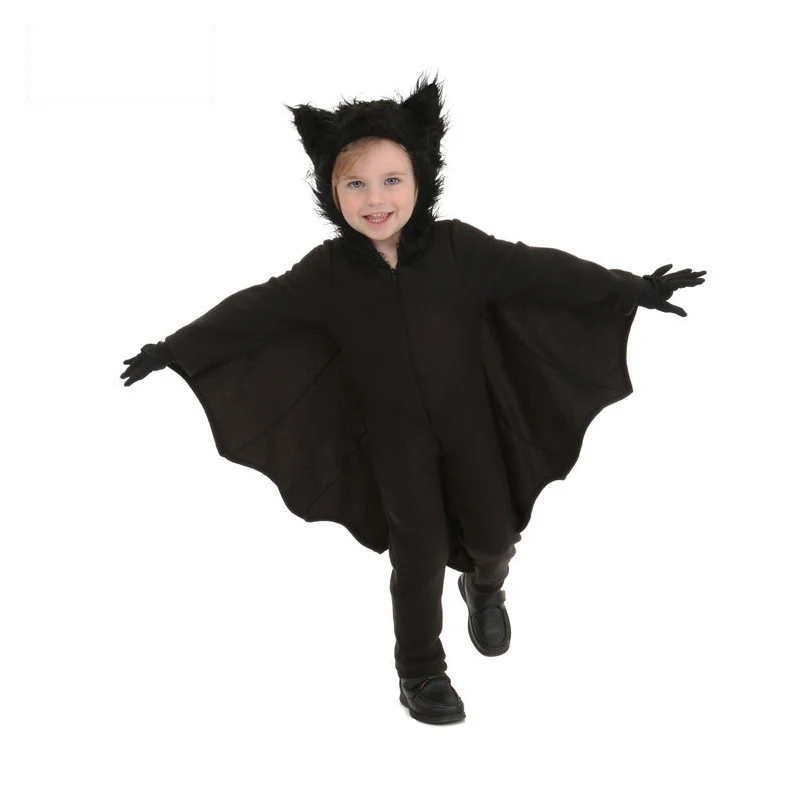 Vêtements de Cosplay de Chauve-Souris Noire pour Enfant, Tenue d'Halloween, de ix, Nouvelle Collection