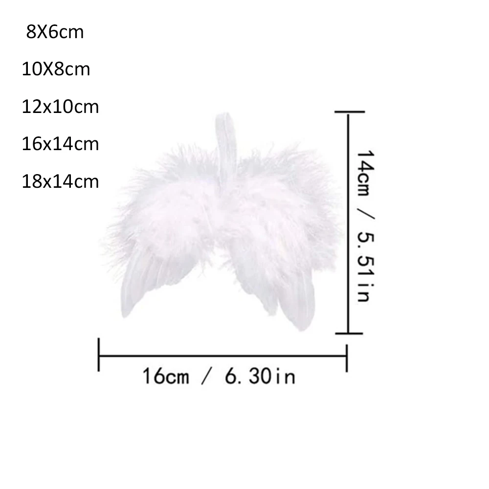 10 個シックなホワイトパーティーホームデコレーションクリスマスツリーの装飾天使の羽ぶら下げ飾り羽の羽