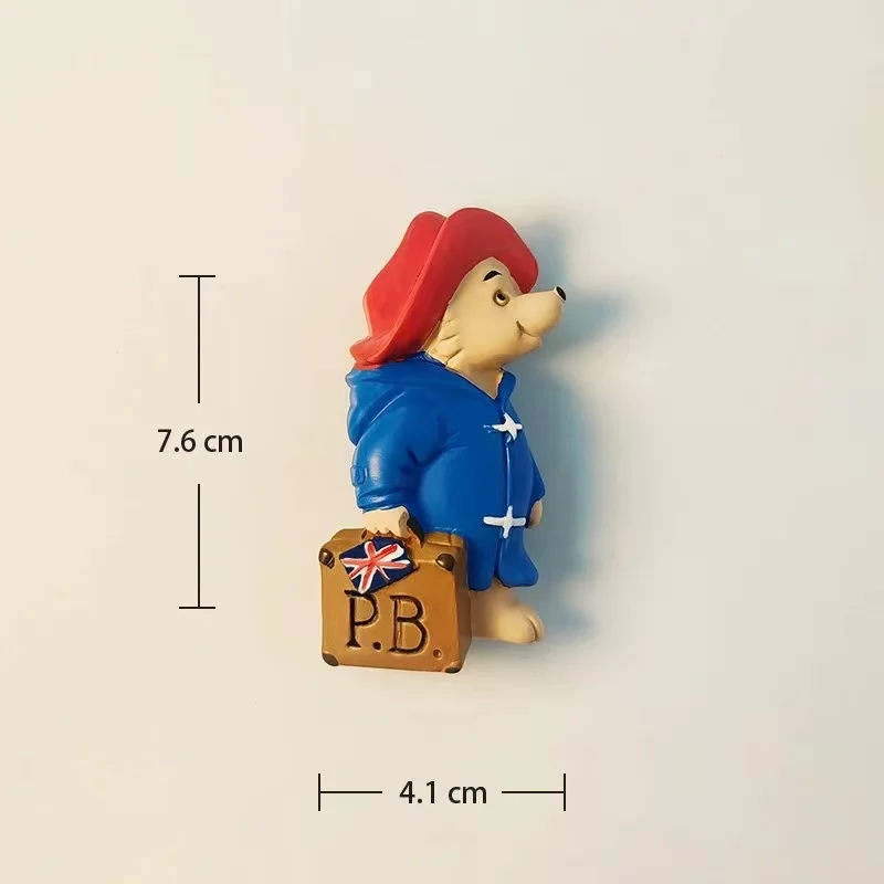 Famous Paddington Bear Creative Suitcase in Europe, UK, Flag Decoration, Magnetic Refrigerator Sticks, Fashion Commemorative Gif