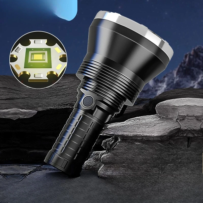 

White laser strong light long-distance flashlight large capacity long battery life high-brightness portable light aluminum alloy
