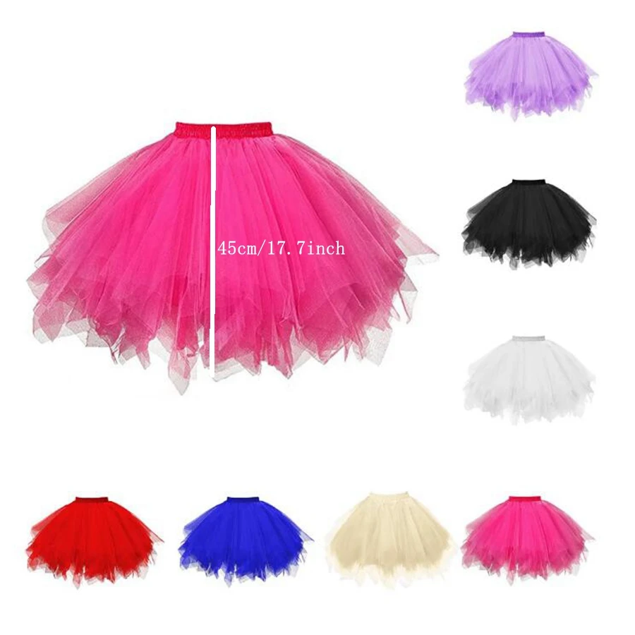 1Pcs Multi Color Women Tutus Skirt Classic Pleated Dance Wear Tulle Skirts Female Petticoat Party Puffy Skirts Ballet Skirts