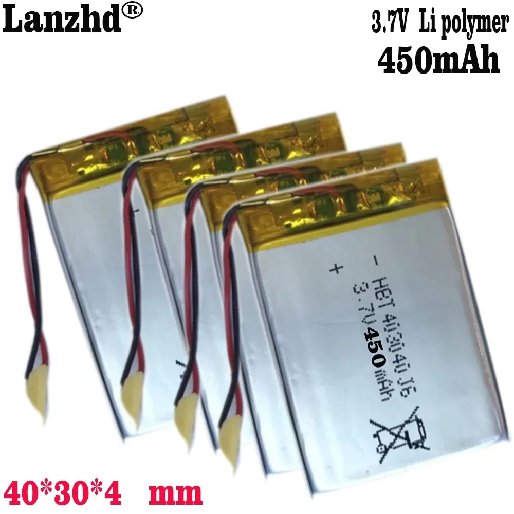 

1-10pcs 3.7V lithium polymer battery 403040 450mAh for camera G1WH Akum Recorder Ruizu A50 player players Sansa Clip Zip