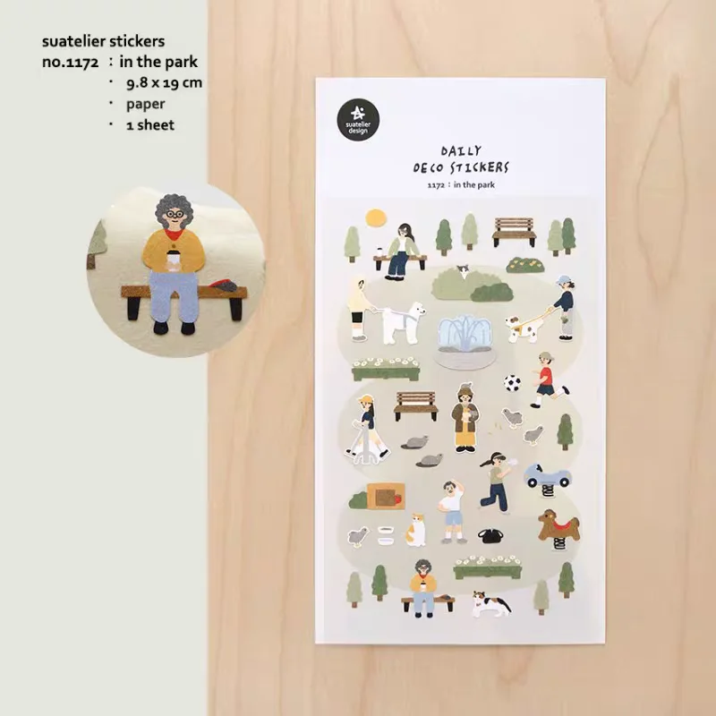 Koreańskie naklejki papierowe Suatelier In The Park do scrapbookingu, DIY, dziennika, artykuły papiernicze, naklejki dekoracyjne, artykuły szkolne 1172