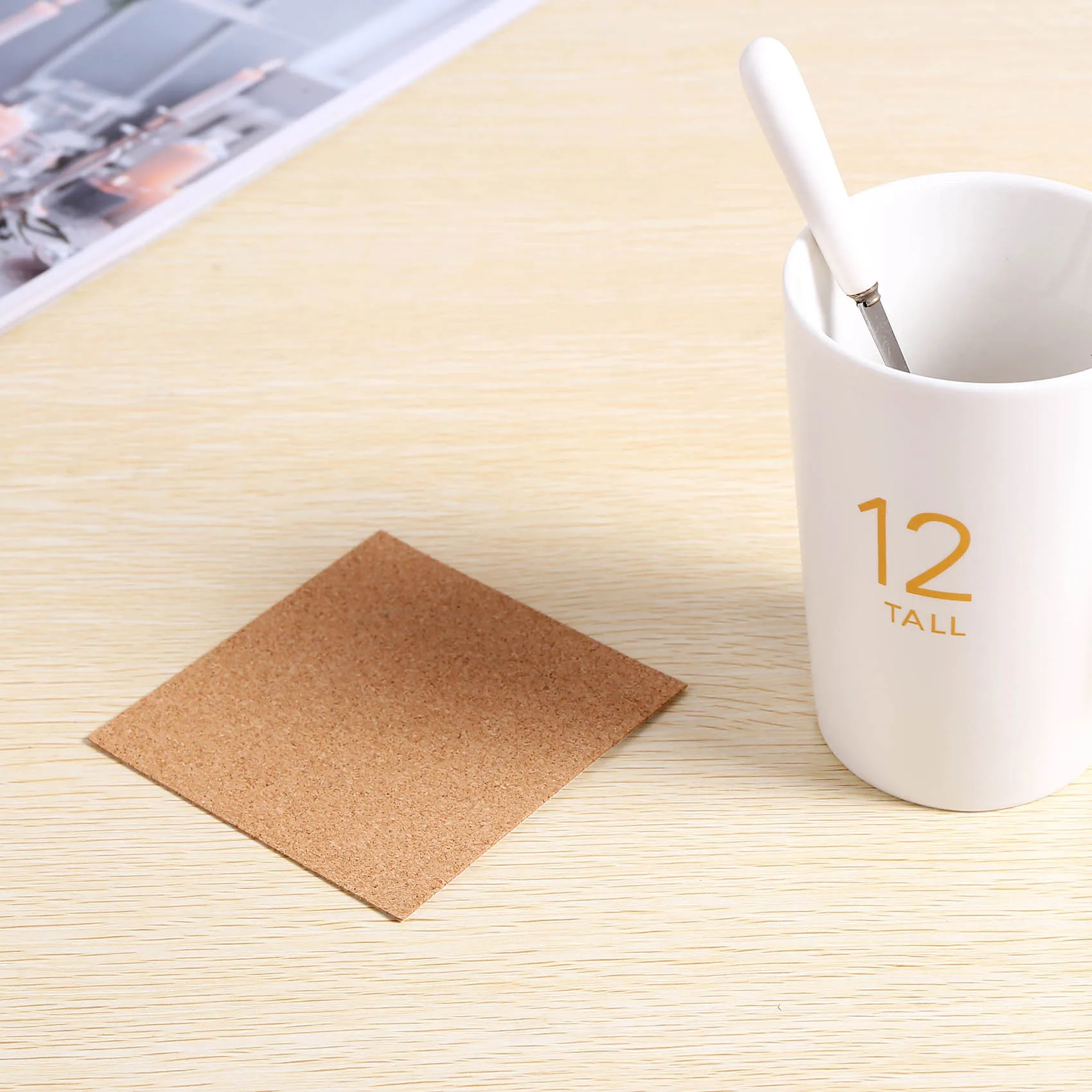 N98R Self-Adhesive Cork Coasters,Cork Mats Cork Backing Sheets for Coasters and DIY Crafts Supplies (40, Square)