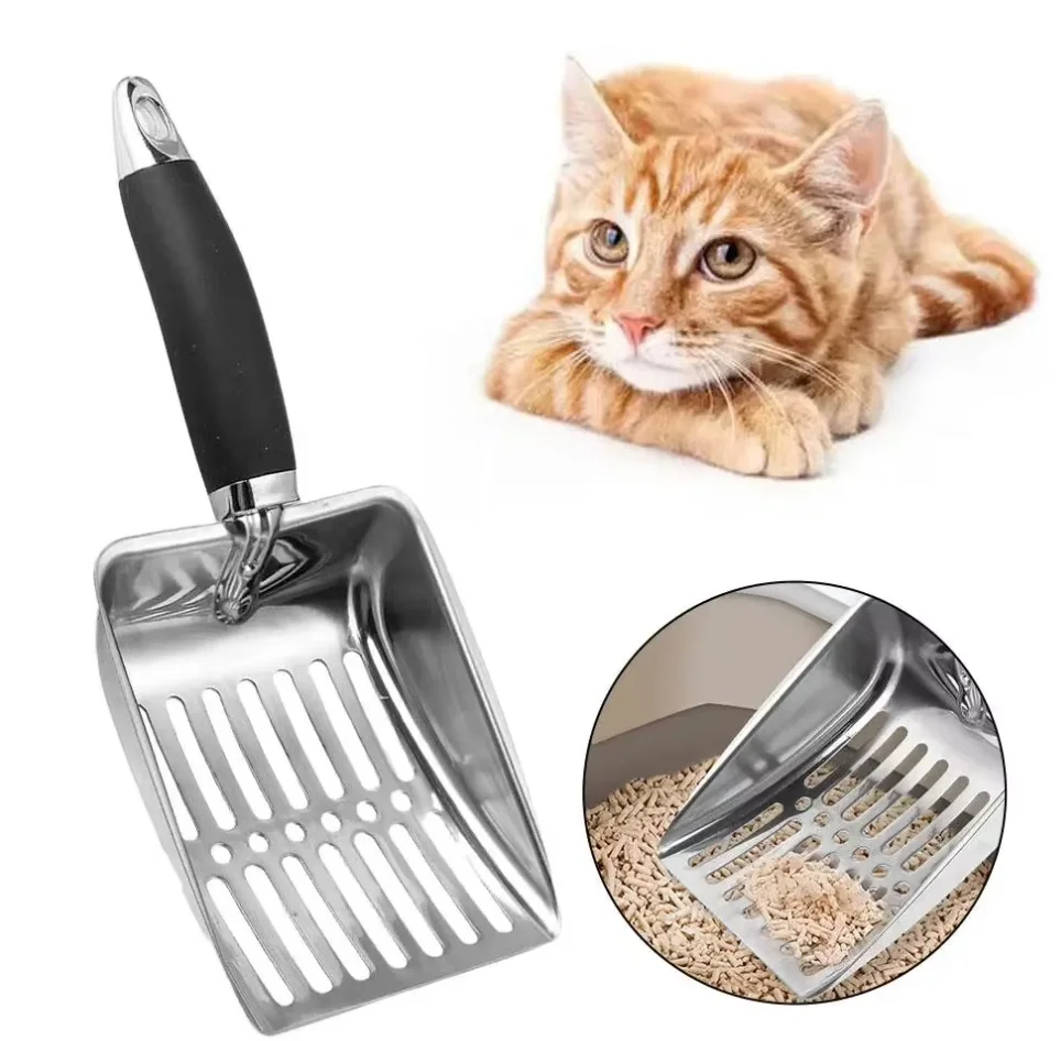 Cat Sand Cleaning For Dog Cat Clean Feces Supplies Cat Litter Shovel Pet Cleanning Tool Pet Products Metal Long Handle Scoop