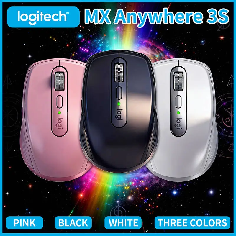 Precision Logitech MX Anywhere 3S Mouse - 8K DPI, MagSpeed Wheel, USB-C Charging, Office & Travel, Compact Design