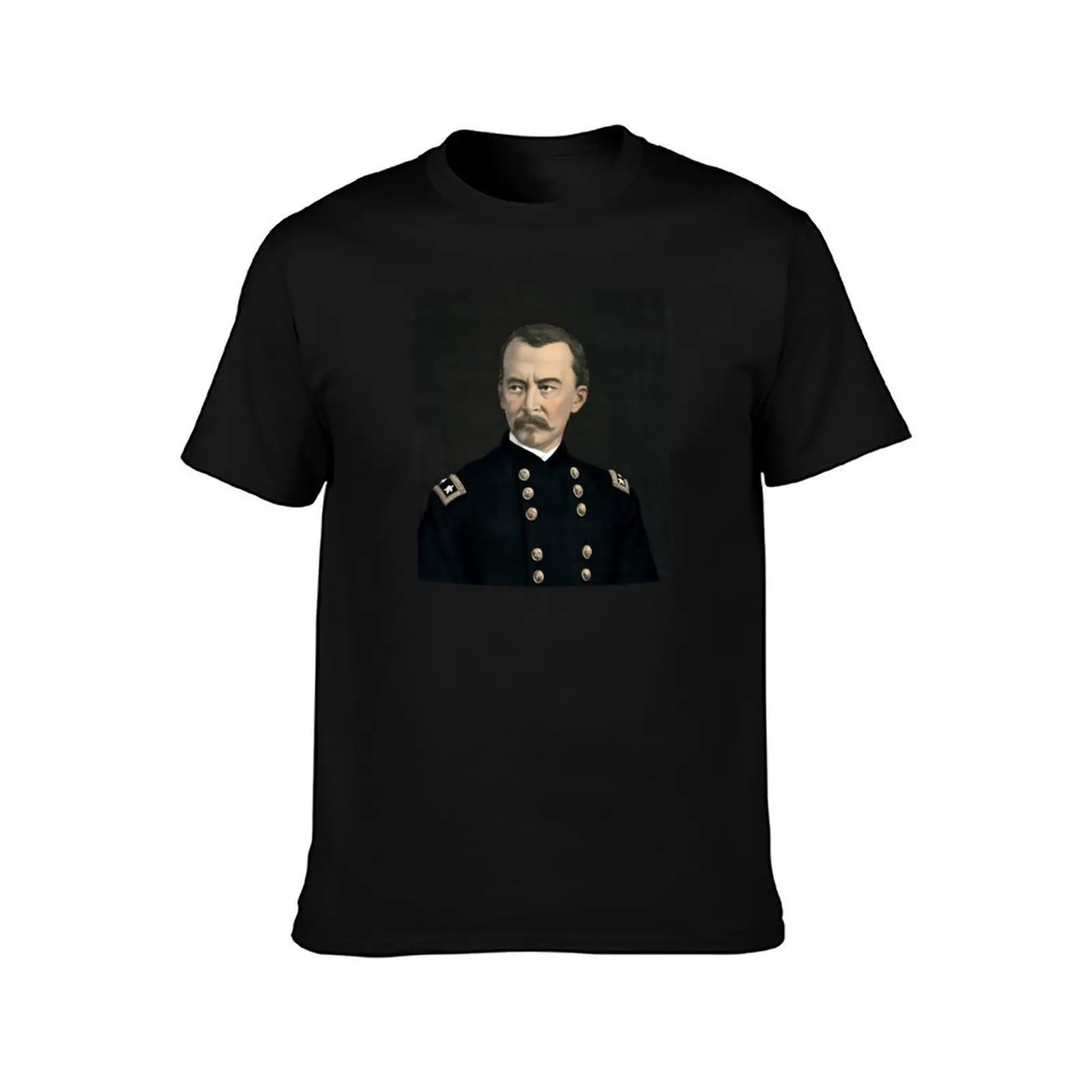 General Philip Sheridan - Color Portrait T-Shirt, Summer Casual Cotton Tee, Oversized Streetwear Tops, Vintage Graphic Print