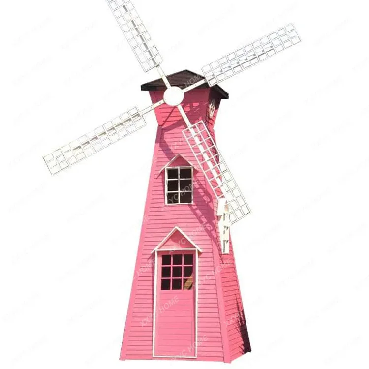 

Flower Sea Large Dutch Windmill Landscape Garden Art Gallery Decoration Props Windmill Festival Anti-Corrosion Wooden Windmill