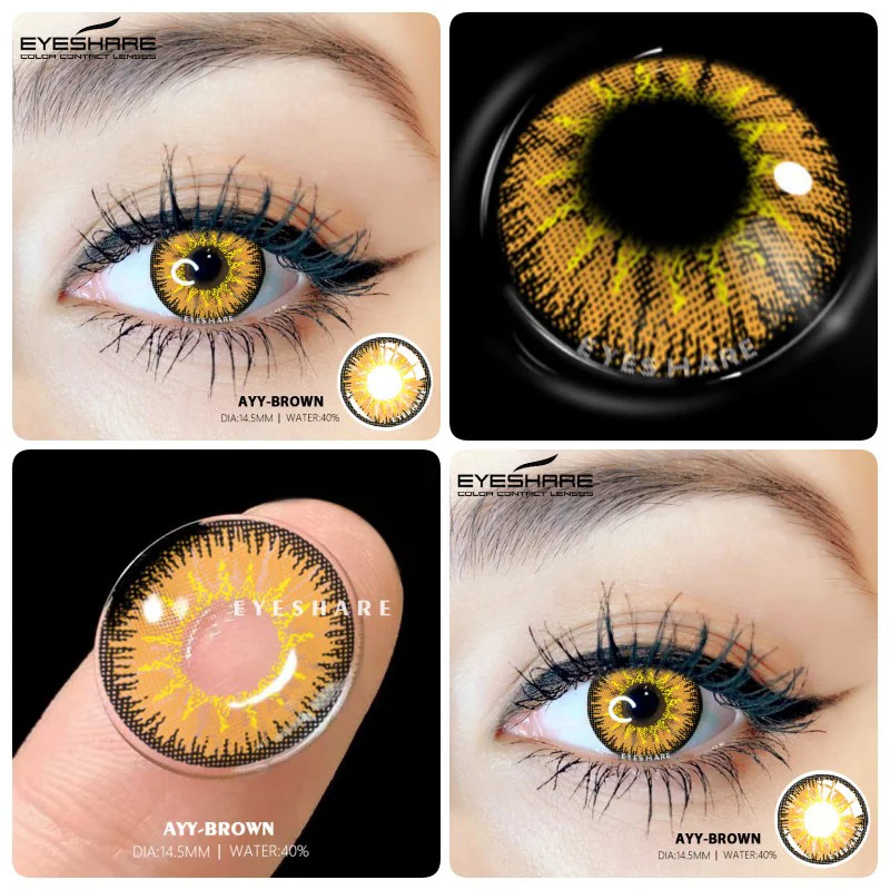 EYESHARE 1 Pair Halloween Colorful Contact Lenses Anime Cosplay Eye Lenses Multicolored Lenses Blue Eye Lenses Yellow Lenses