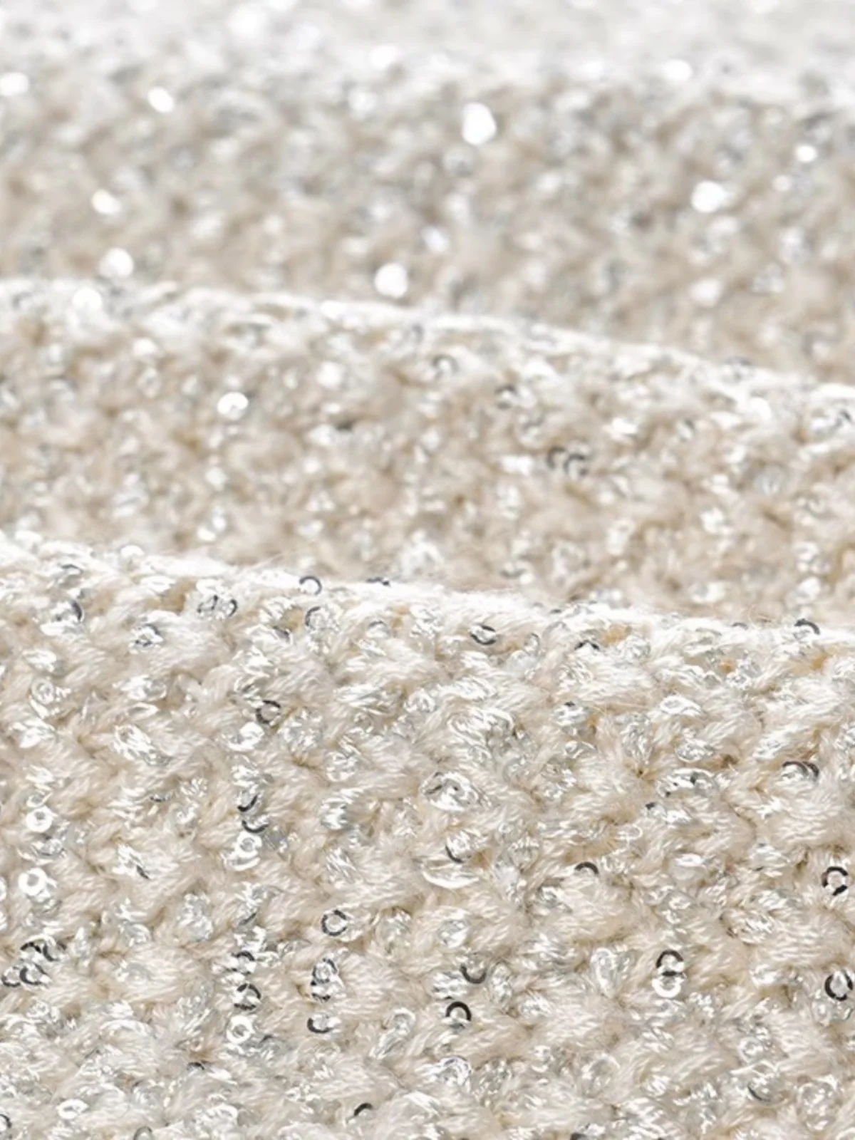 Spring 2025 New Design Sensation Metal Bule round Ne Versatile Small ence Open Cardigan Women's Top Wool Blend Fabric