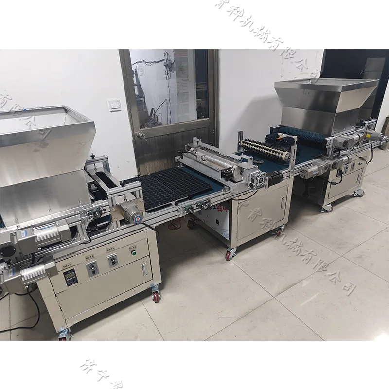 Drum Type Seedling Seedling Machine Water Flow Line Drum Seeding Line With Bench Loader Drum Tray Seeder For Vegetable Nursery