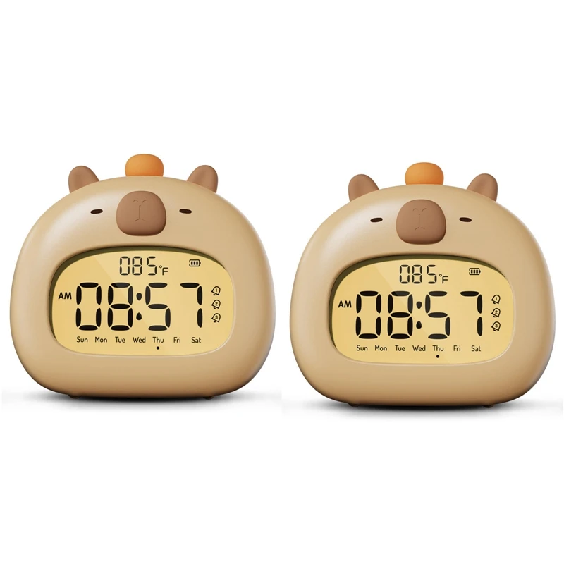 Capybara Alarm Clock For Kids, Ready To Rise Children's Sleep Trainer, Dimming Night Light 1PCS A