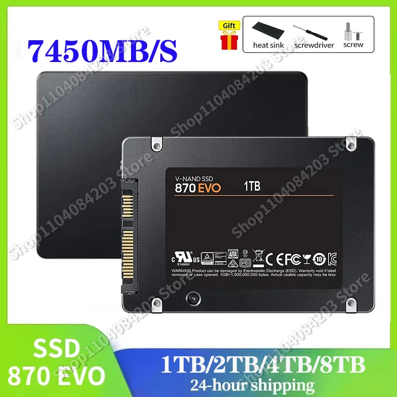 

SSD 870 EVO Original 4TB 2TB 1TB 2.5" SATA III 7450MBs High Performance Solid State Drive HDD for Laptop Desktop PC PS5 PS4