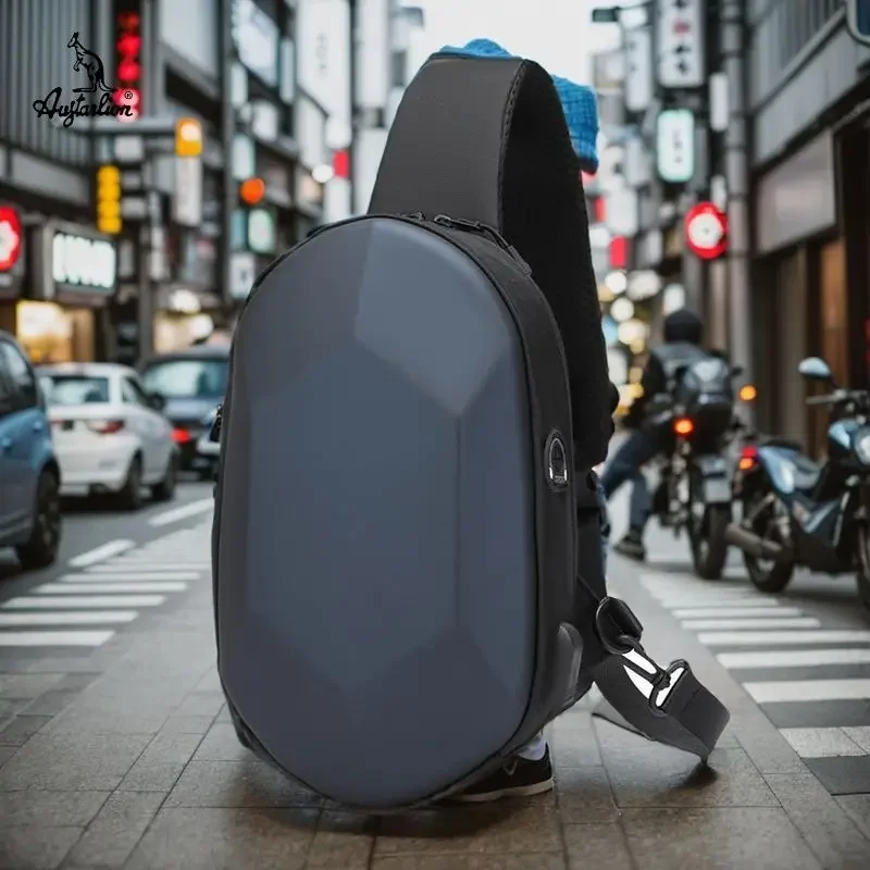 

Augtarlion Polyhedral Breast Bag Men's Crossbody Locomotive Bag Sports Riding Crossbody Bag Cool Escape Armor Shoulder Bag