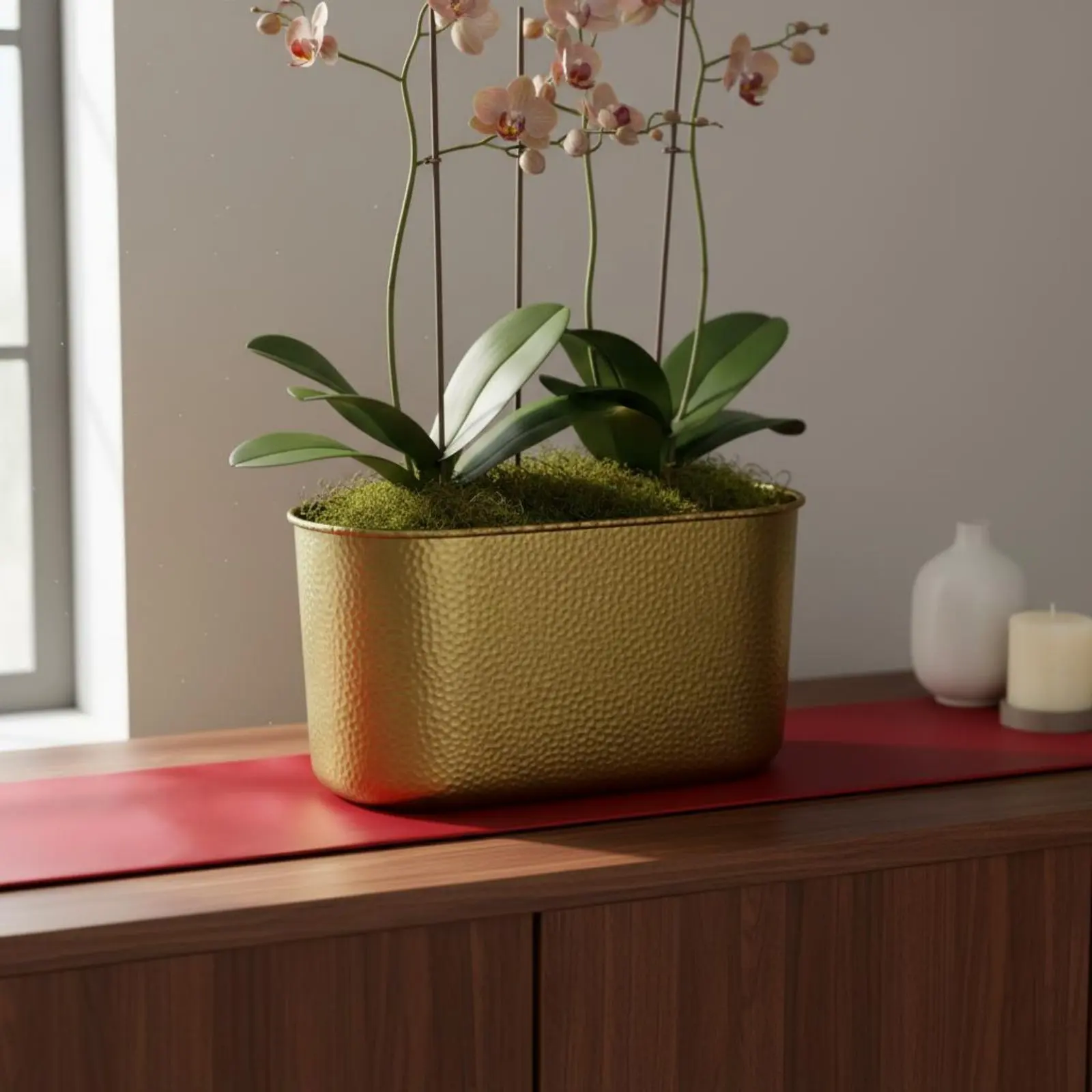 Rectangular Metal Flower Pot Modern Minimalist Oblong Decorative Vase House Decoration Versatile for Home Decorators, Office