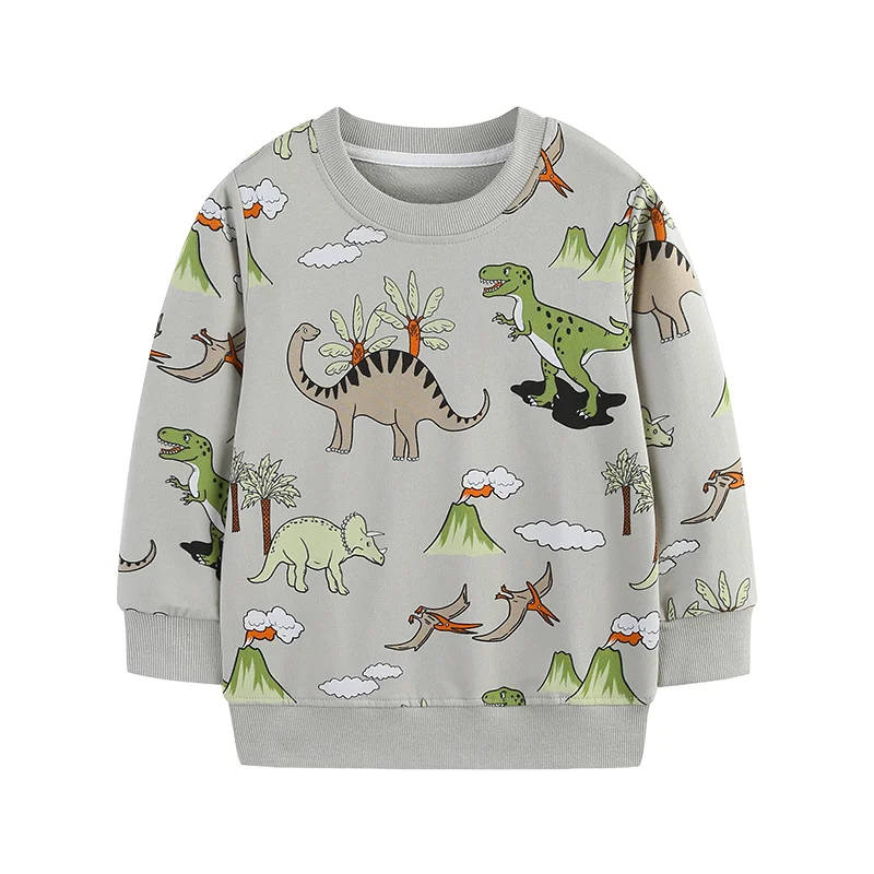 

2-7T New Design Cotton Boys Sweatshirts Dinosaurs Fashion Children's Sport Shirts Long Sleeve Kids Autumn Spring Clothes