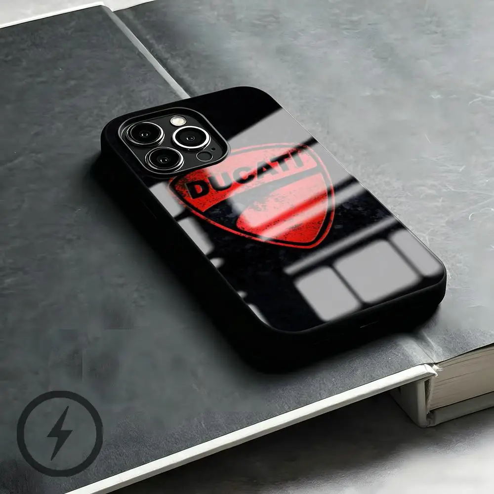 Coole D-Ducaties-I Handyhülle für iPhone 17 16 15 14 13 12 11 X XR XS 8 Plus Mini Pro Max Glas Magnetische Handyhülle