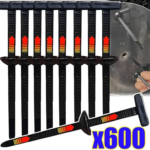 Hebilla de brida para cables Universal de nailon, soporte de bridas con cremallera resistente con diseño de Pin y botón, bridas para cables de plástico, herramientas, sujetadores para carrocería de coche