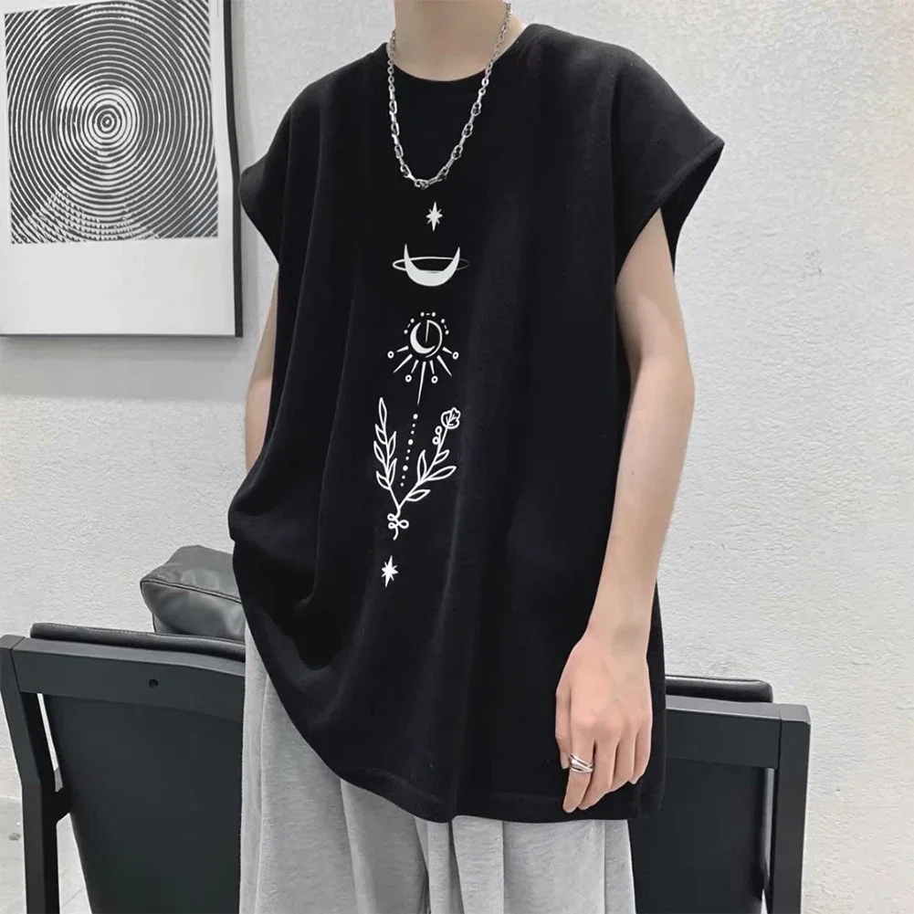 Men Loose Fit Oversized Sleeveless Vest Korean Style Lightweight Sports Tank Top