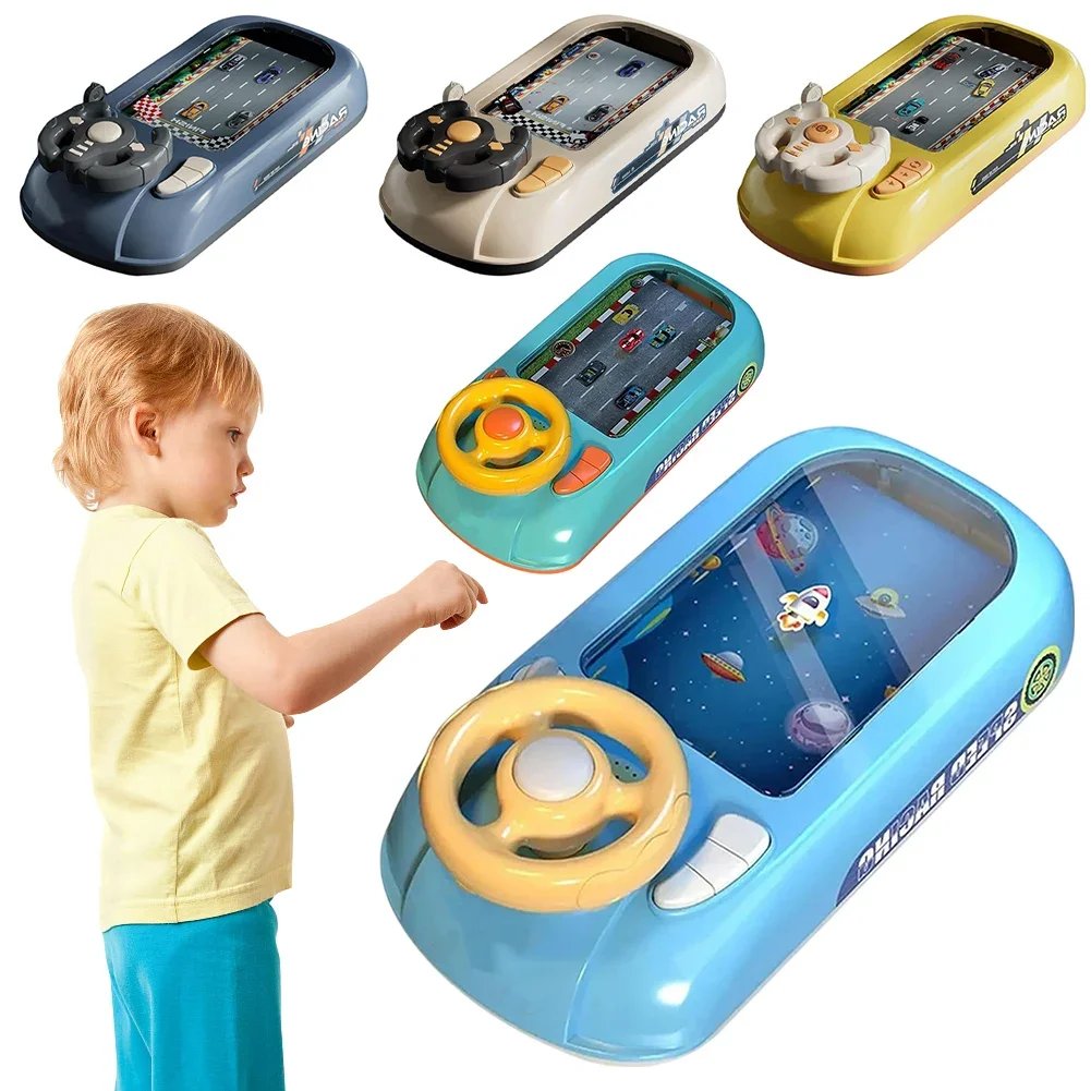 

Driving Simulator with Music and Vehicle Sound Effects Interactive Simulation Racing Toy Car Racing Adventure Toy for Boys 4-6