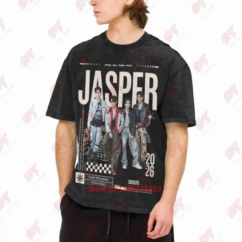Jasper Inspired Thai Boy Band Fanmade Vintage Washed Tee Pure Cotton T-Shirt