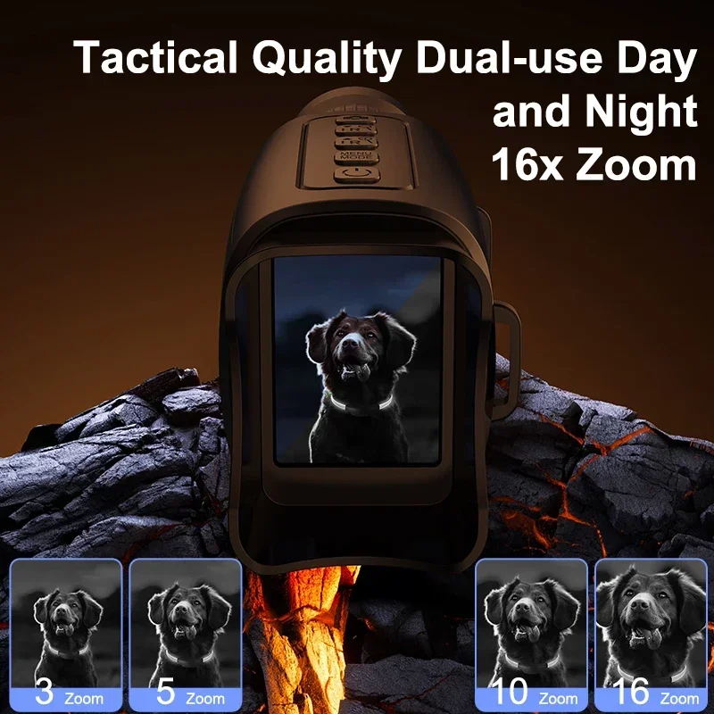 Monocular de visión nocturna recargable para caza con zoom