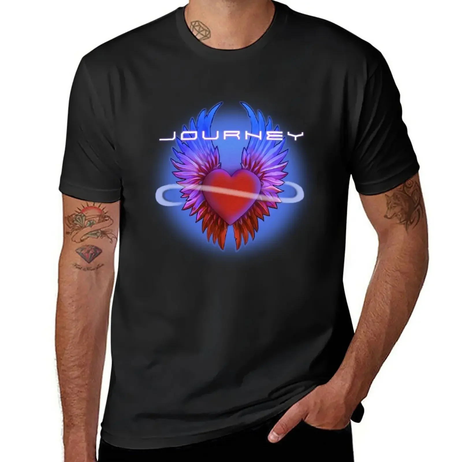 BLACK HEART INFINITY WINGS LADIES Trending T-Shirt heavyweights cute clothes Men's t shirts