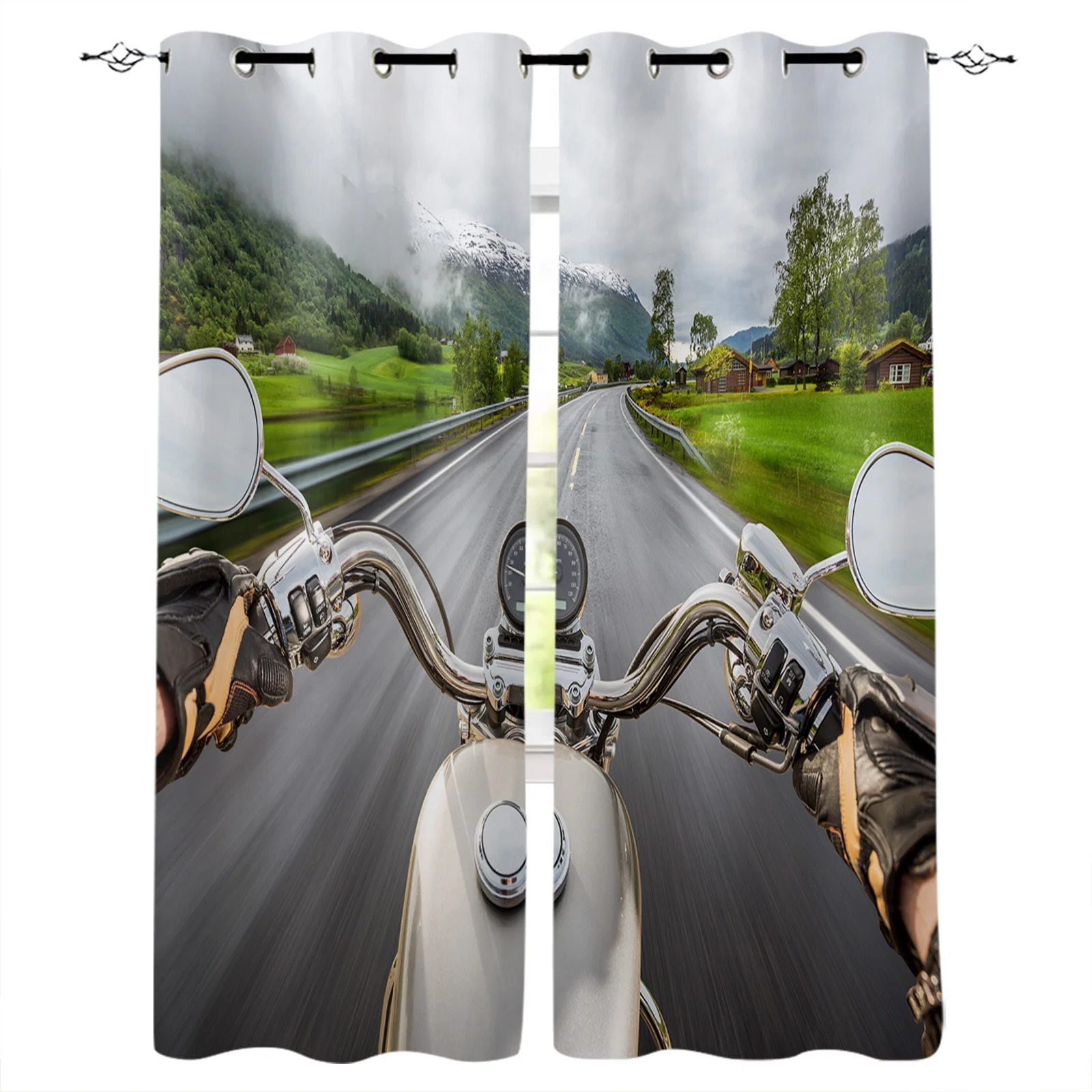 Motorcycle Competition Curtain for Living Room Kids Room Decoration Bedroom Curtain Window Treatment Drapes