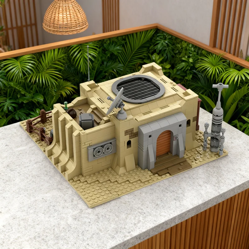 929pcs MOC SW Tatooine Mos Eisley Generator 6 Star Battle Model Building Blocks Shelf Decor, Home Decor For Boys Christmas Gift
