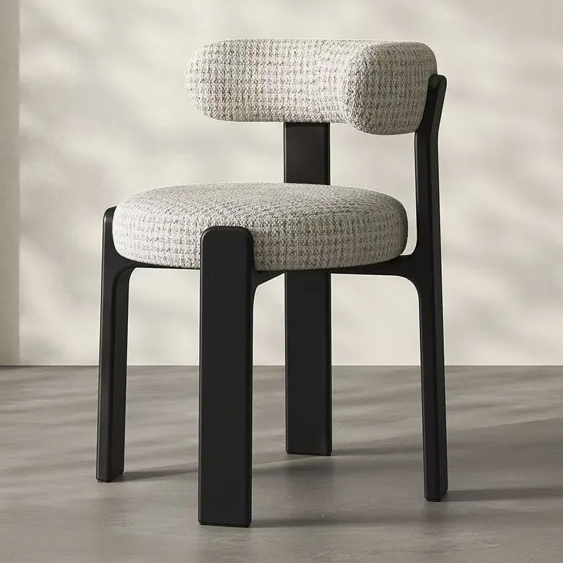 DSA light luxury simple modern dining chair household fabric soft bag leisure back chair antique hotel dining chair