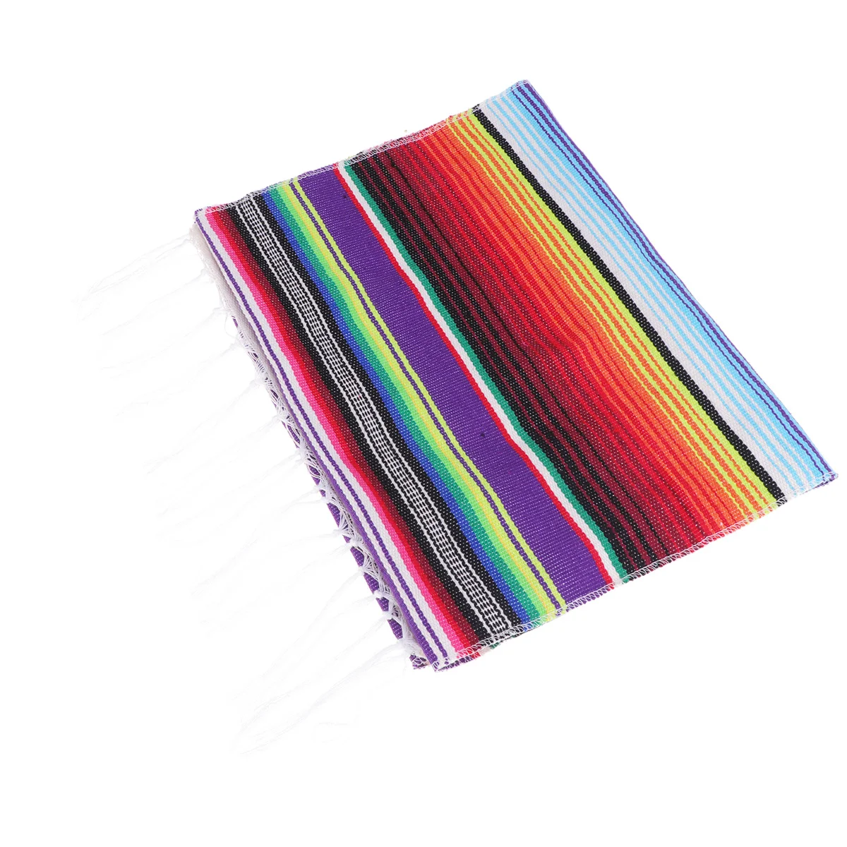 

Long Wide Rainbow Table Runner Cotton Fabric Table Cover Colorful Stripe Design for Parties Mother's Day Gift Picnic Mat