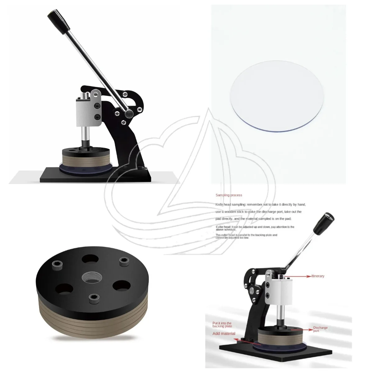 Manual 112mm Round Fabric Sampling Cutter, 100cm² Hand-Pressed Circular Sampler for Cloth Paper Film Weight Testing