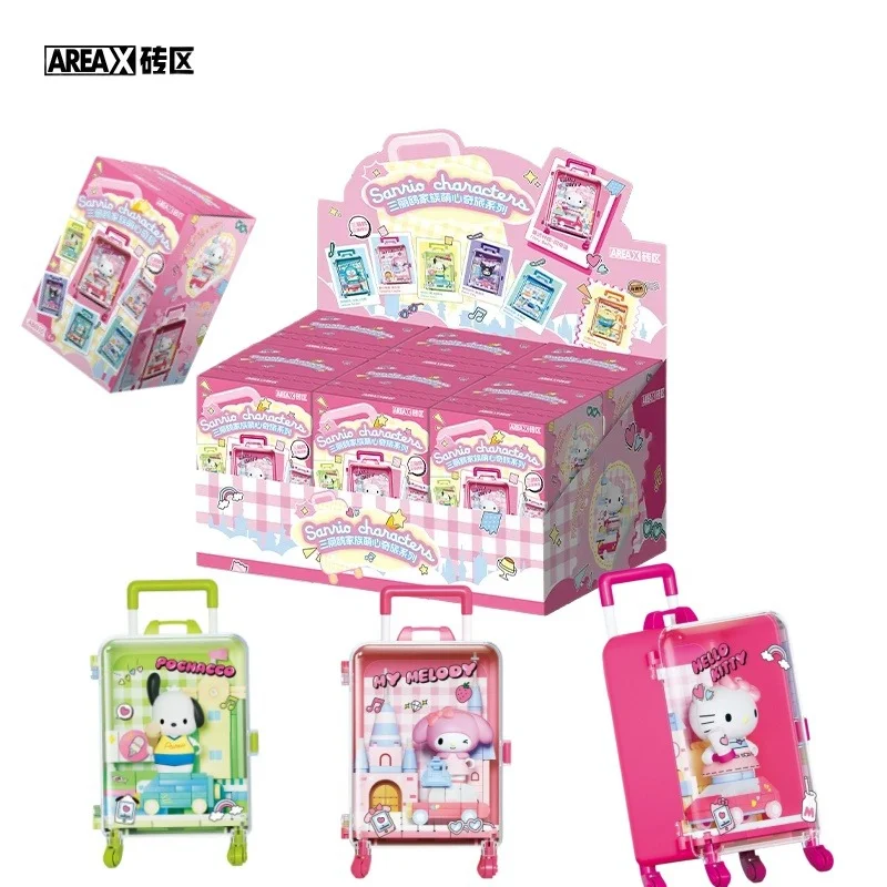 

AREAX Brick Area Sanrio Luggage Blind Box Building Blocks Hello Kitty Kuromi Educational Assembled Toy Birthday Gift For Girls