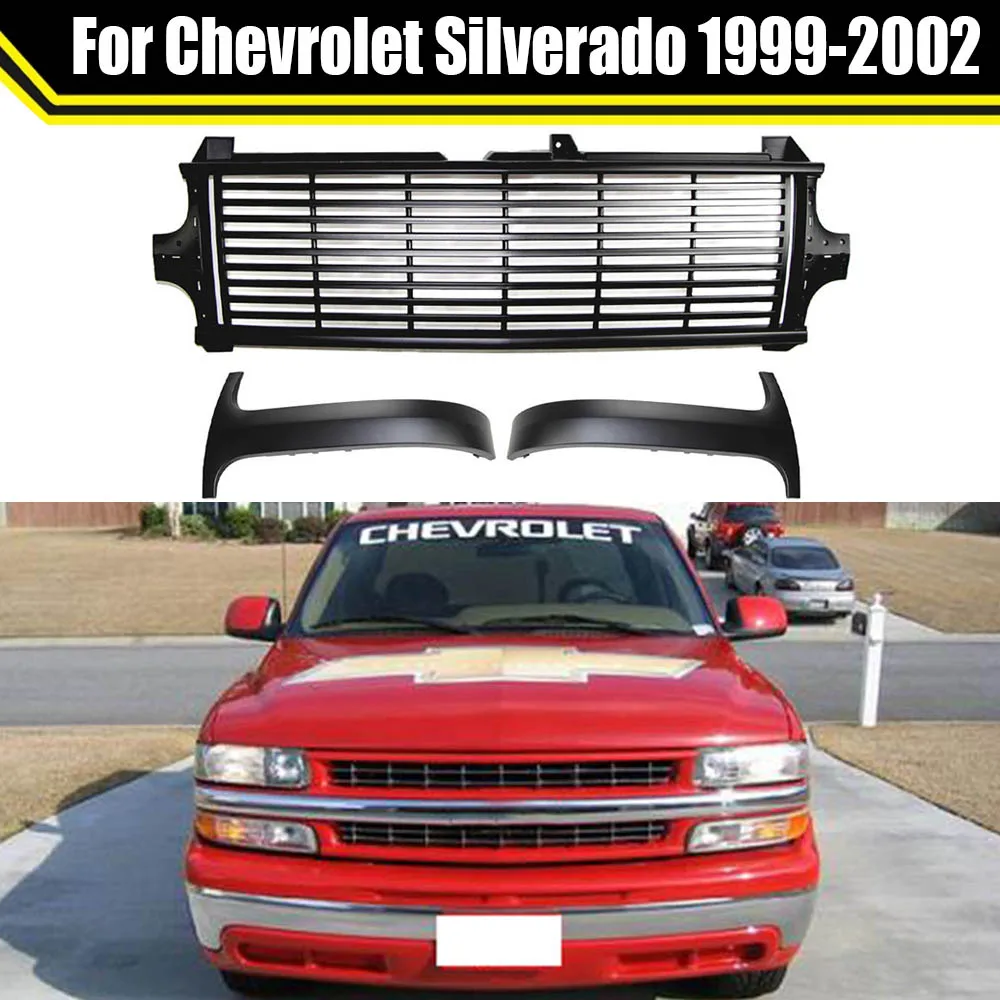 

For Chevrolet Silverado 1999-2002 Front Bumper Grill Hood Grille Auto Racing Car Grills High Quality Direct Replacement Grille