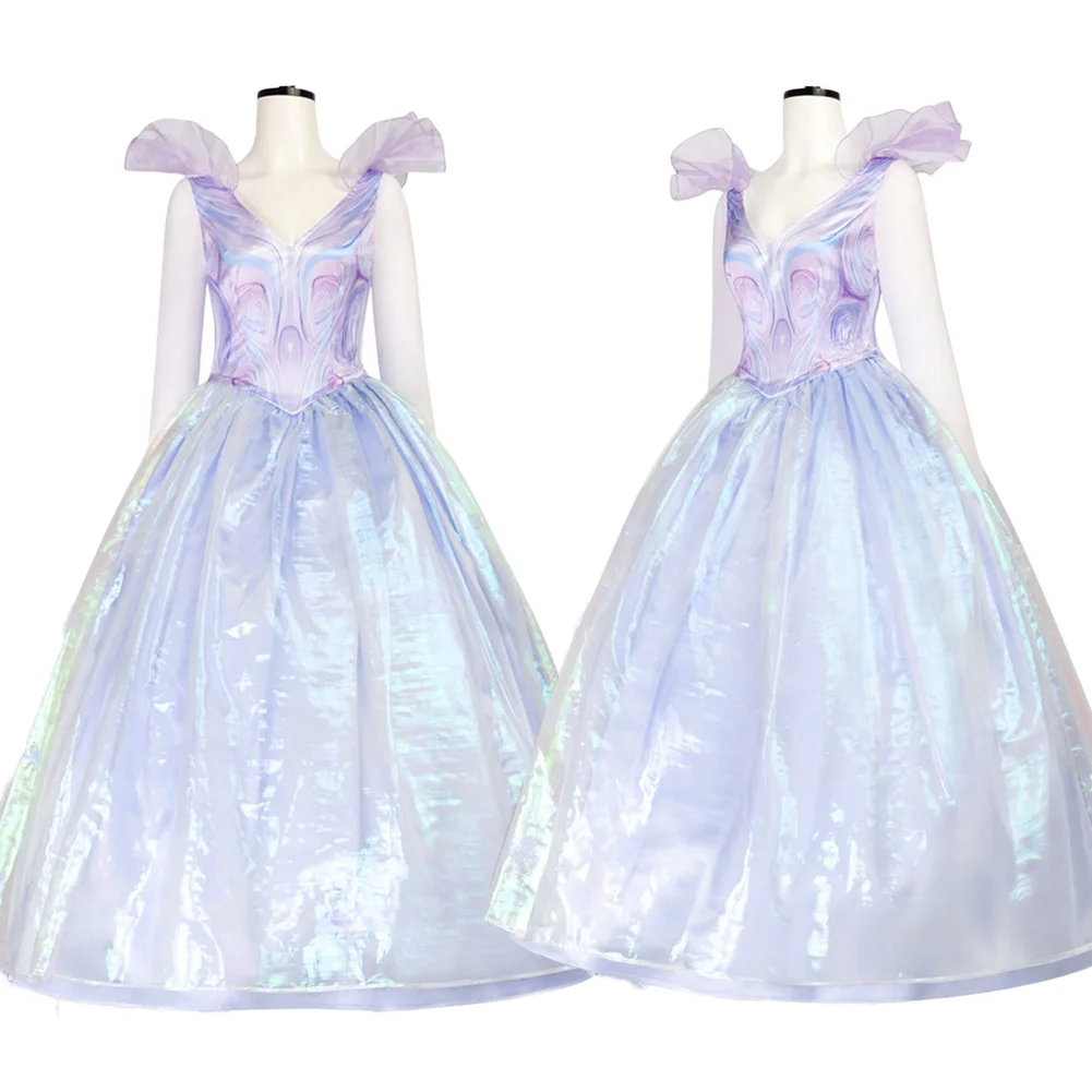 映画ウィッケ魔女グリンダコスプレ紫色のドレス衣装クラウン魔法の杖衣装女性ハロウィンカーニバルパーティーロールプレイスーツ