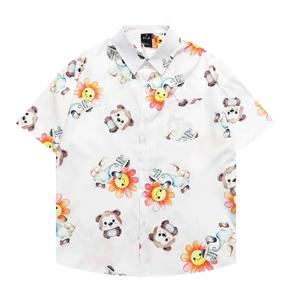 

Hawaiian Men Shirts Summer Beach Tops Cartoon Anime Short Sleeve Holiday Casual Men's Shirt Women‘s Blouse Streetwear Unisex Tee