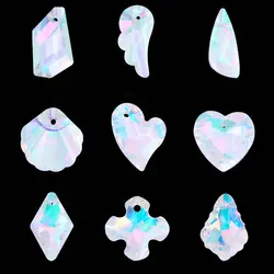 Cute Crystal Pendants With Multiple Shapes AB Color Glass Charms Beads Used For Making Necklaces  Bracelets DIY Jewelry Making