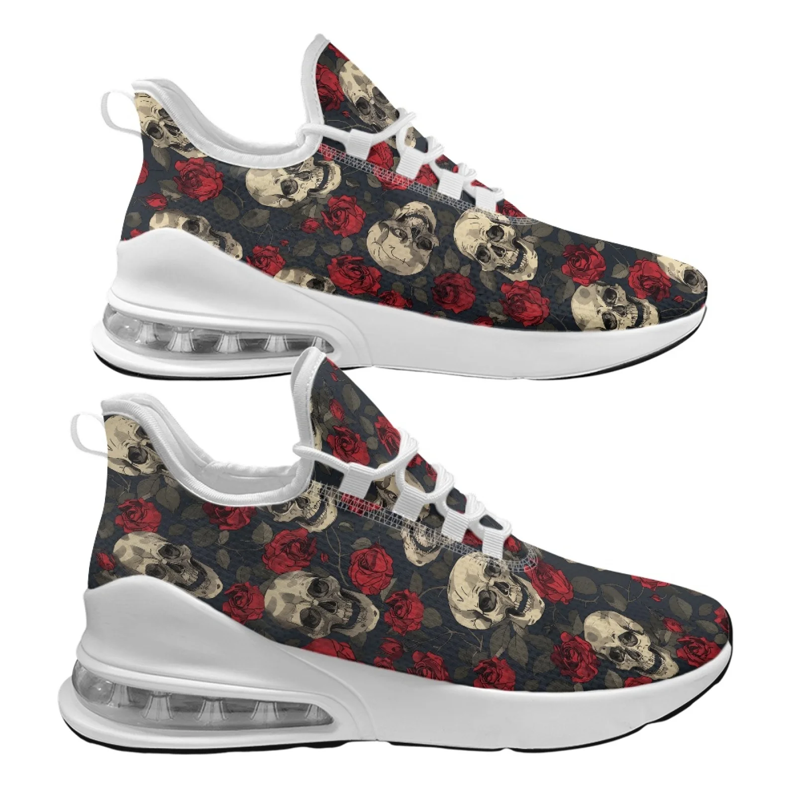 PENSTROLL Skull and Rose Nurse Snakers Women's Mesh Sneakers Oxfords for Womens, Comfortable Low-Top Casual Running Shoes - view 5