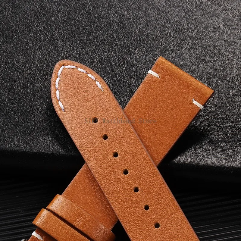 Quick Release Leather Watchband Universal Men Women Straps Vintage Cowhide Smartwatch Wristbands Genuine Leather Sport Bracelets image 5