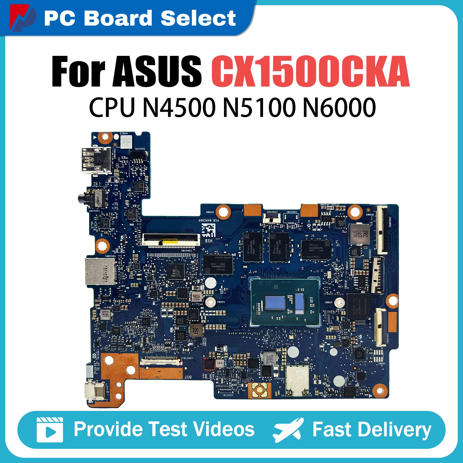 

CX1500CKA Mainboard For ASUS Chromebook CX1 CX1500 Laptop Motherboard With N4500 N5100 N6000 CPU Fully Tested OK