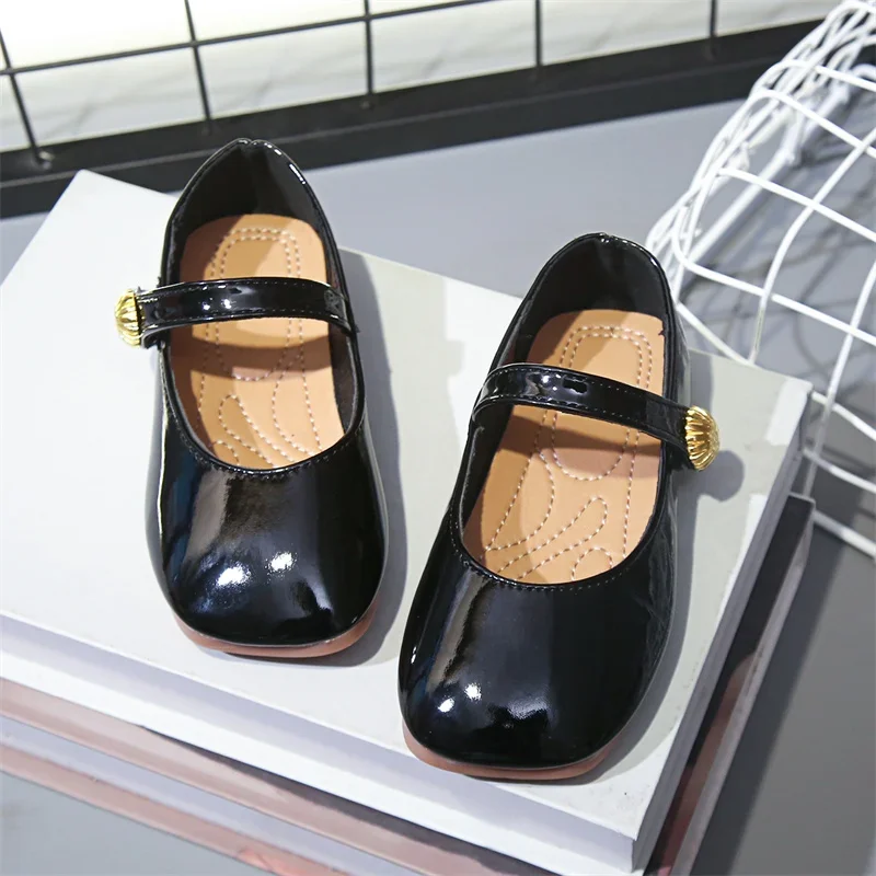 

Summer Fashion Square Girls Children's Cute Square Heel Flat Leather Shoes Lace Soft Casual Ballet Elegant Princess Sandals