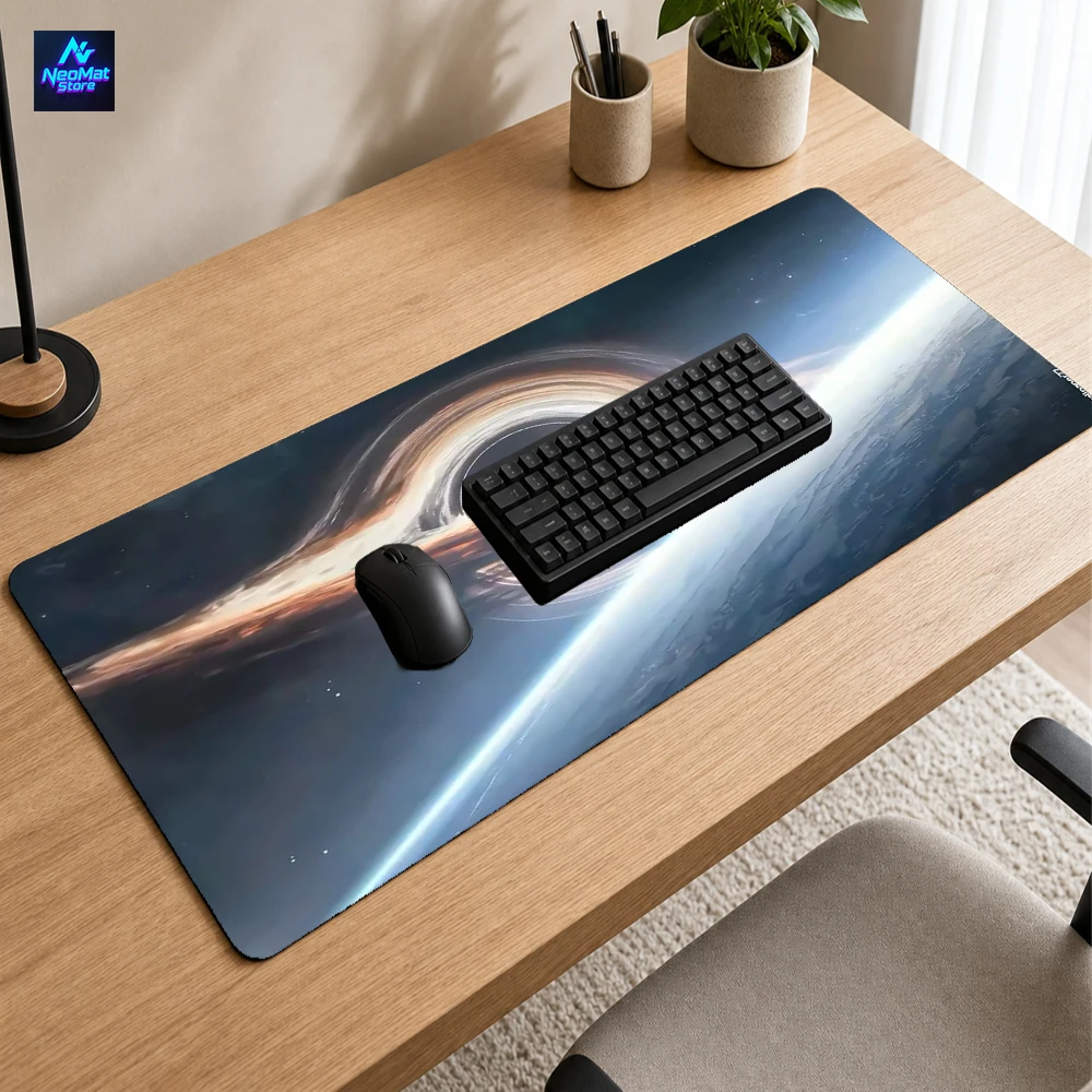 Space Galaxy Mouse Pad Gaming Desk Mat 90x40cm Cosmic Black Hole Universe Accessories Mousepads