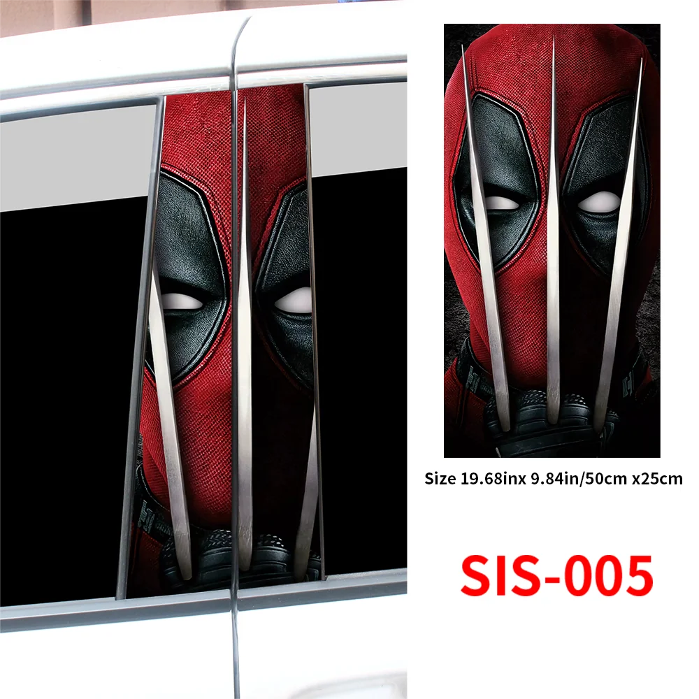 Pegatinas de héroe de Anime para coche, decoración de columna central de coche, pilar B, cubierta de arañazos, protector solar impermeable, calcomanías de vinilo, accesorios