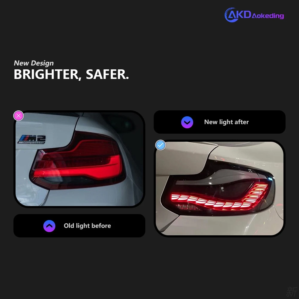 Suitable for BMW 2 Series Dragon Scale Tail Light Modification M2C F22 F23 F87 218 220i 230 OLED