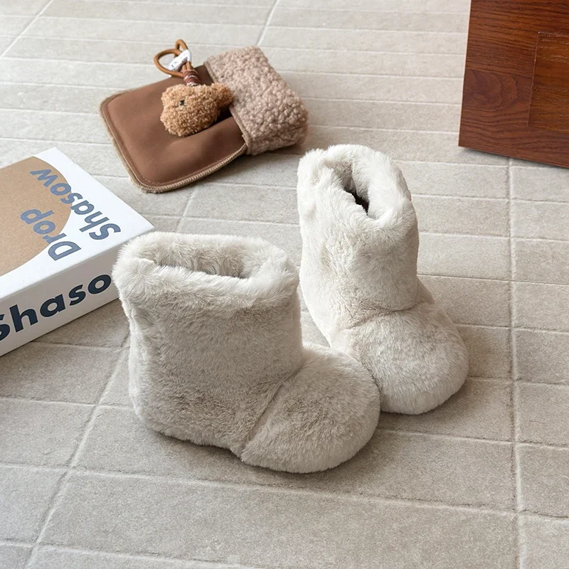 الأطفال أحذية قطنية غير رسمية للفتيات 2025 شتاء موضة جديدة الكورية نمط لينة أسفل المضادة للانزلاق تنوعا أحذية الثلوج الحلو #5