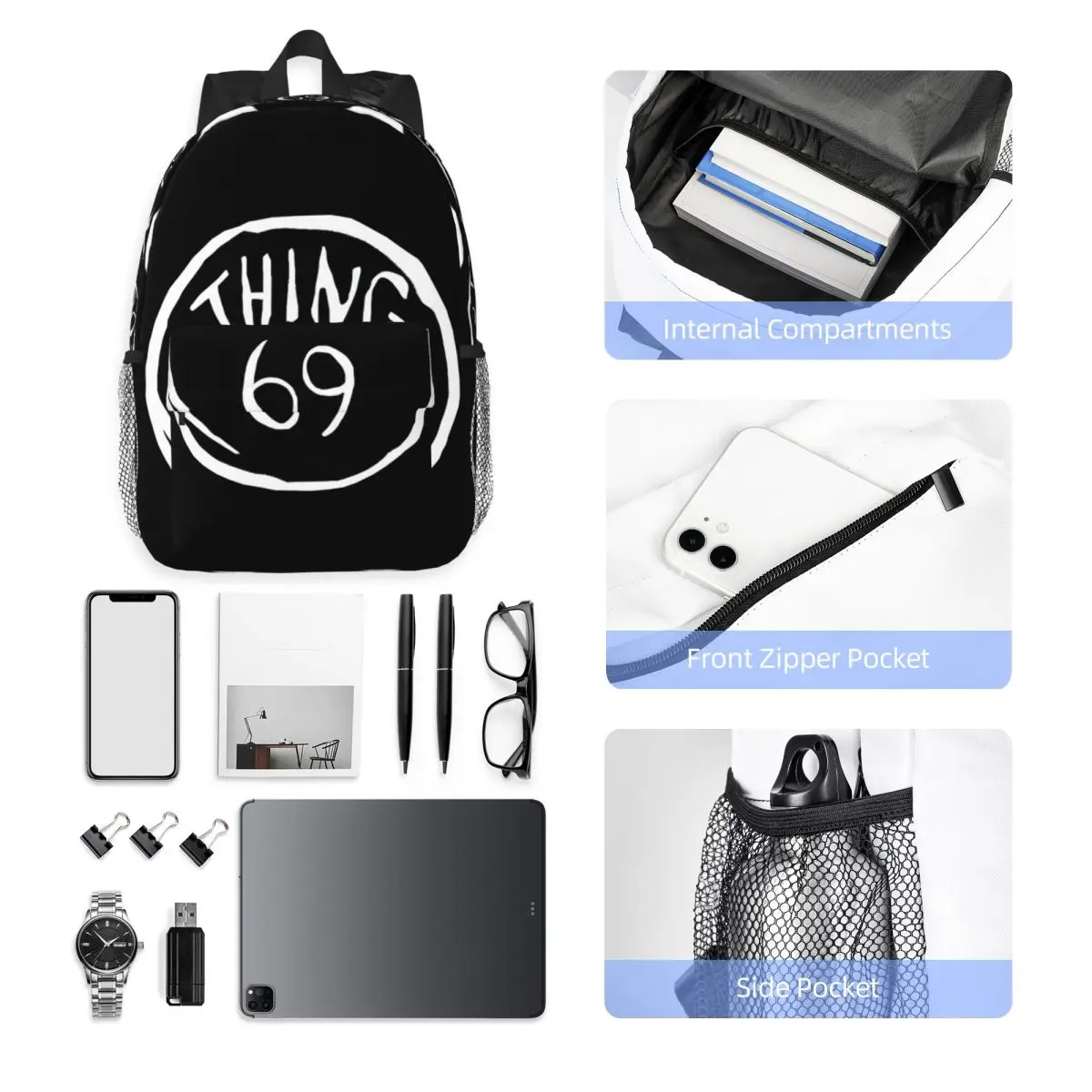 Sache 69 Rucksack Middle High College School Schüler Bücher tasche