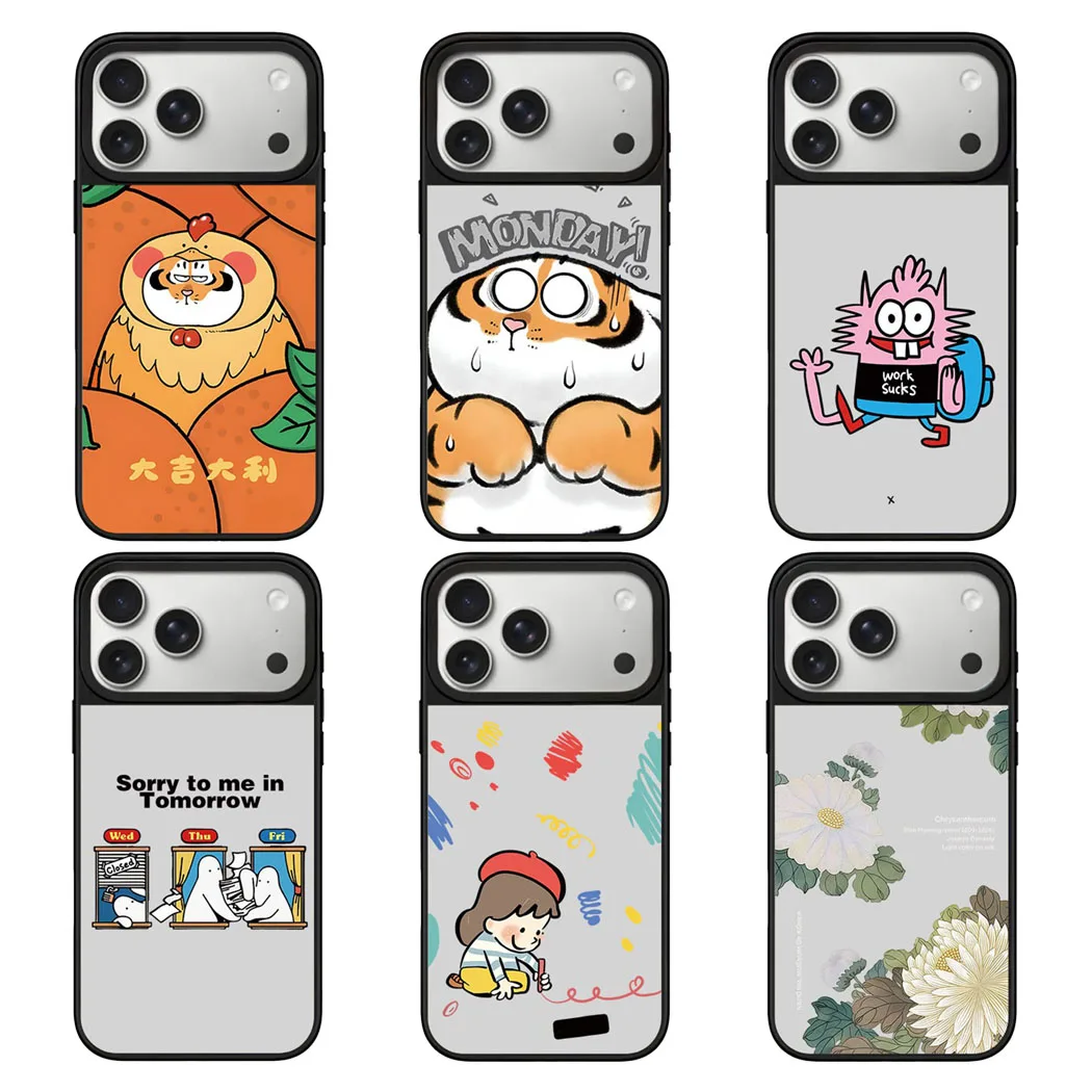 

Orange Tiger Mirror Surface Magnetic Phone Case Cover for IPhone 12 13 14 15 16 17 Pro Max Case for IPhone 17 Air